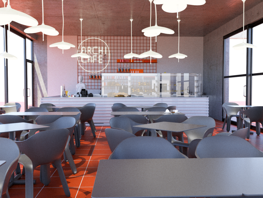 Interiér kavárny Archicafé